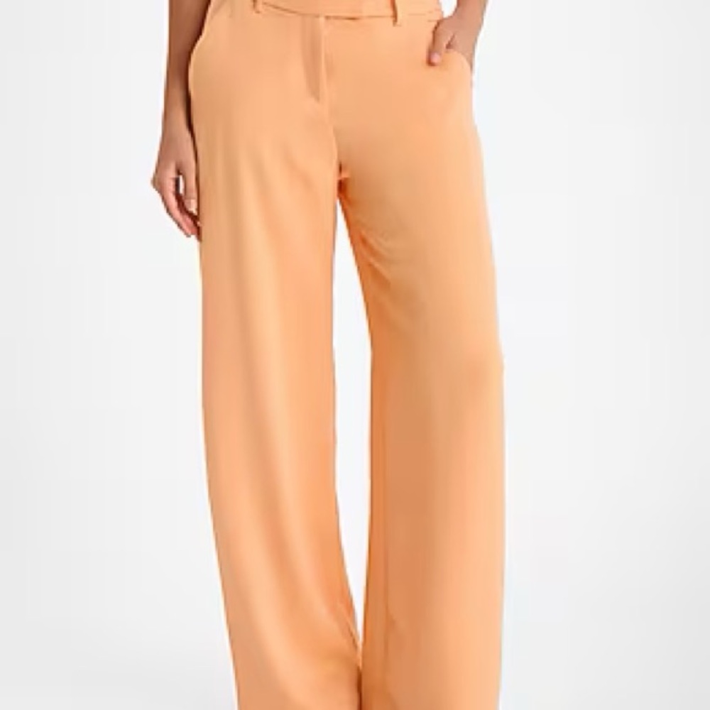 Express Editor Mid Rise Satin Trouser Pant Size0L